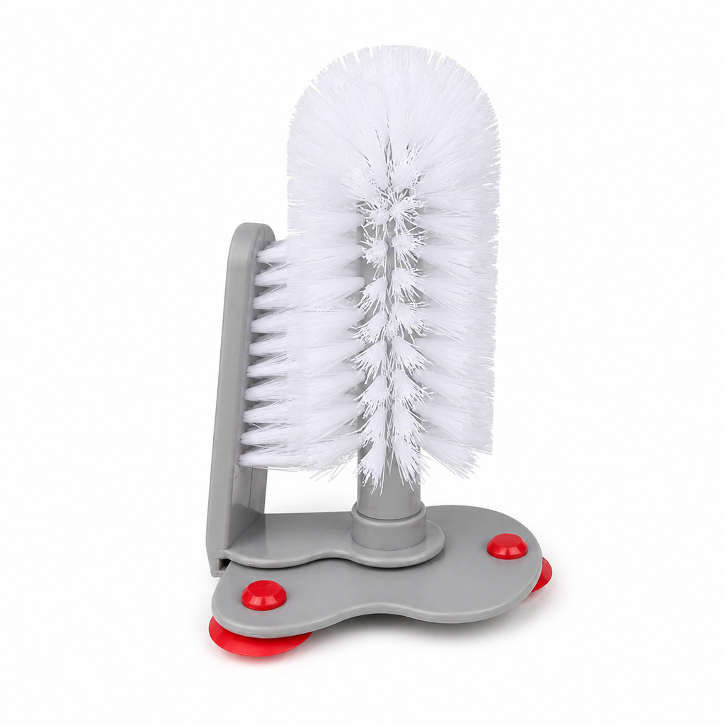Dual-Sided Suction Cup Cleaning Brush for Cups and Glassware