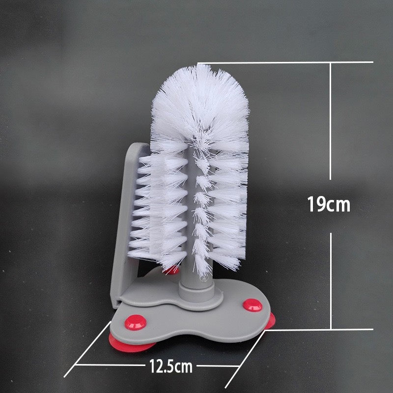 Dual-Sided Suction Cup Cleaning Brush for Cups and Glassware