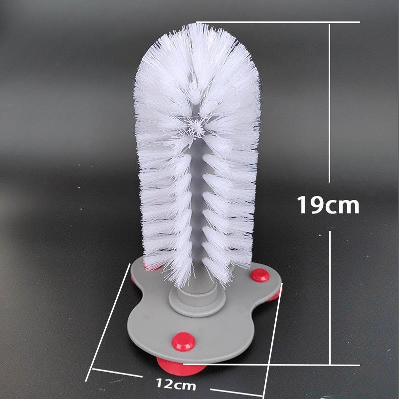 Dual-Sided Suction Cup Cleaning Brush for Cups and Glassware